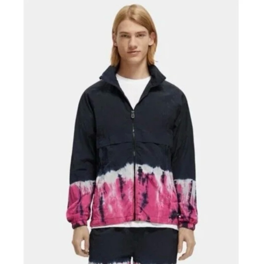 Scotch & Soda Tye-dyed Hooded Zip-up Jacket - size L